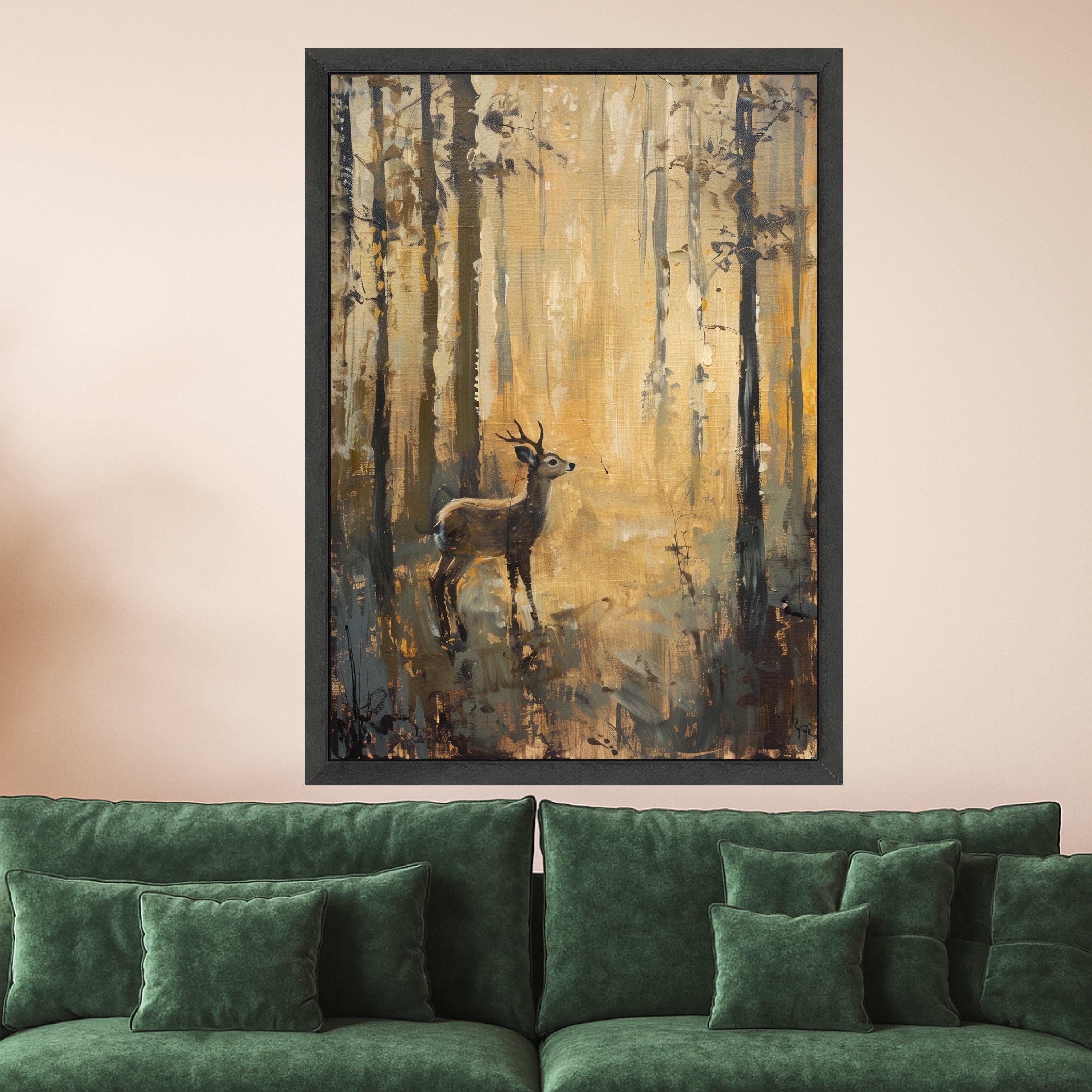 Majestic Deer Art Canvas Wall Art Print Autumn Forest Deer Art Canvas Print Rustic Woodland Wall Art Print Nature Decor