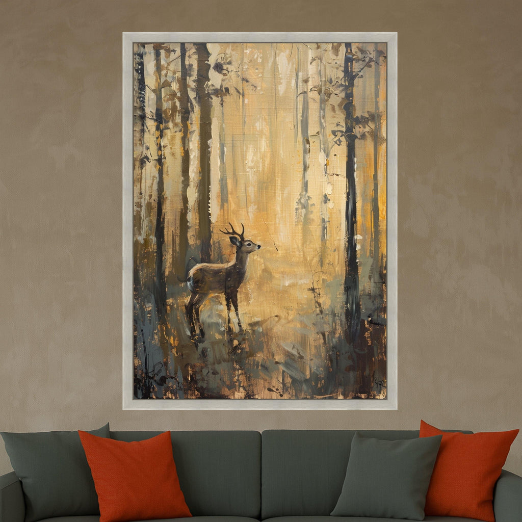 Majestic Deer Art Canvas Wall Art Print Autumn Forest Deer Art Canvas Print Rustic Woodland Wall Art Print Nature Decor