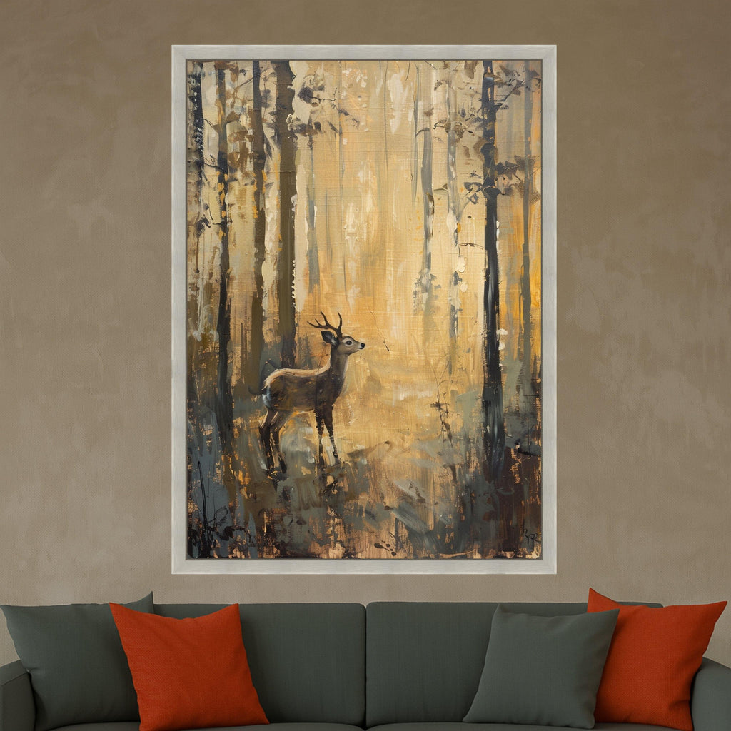 Majestic Deer Art Canvas Wall Art Print Autumn Forest Deer Art Canvas Print Rustic Woodland Wall Art Print Nature Decor