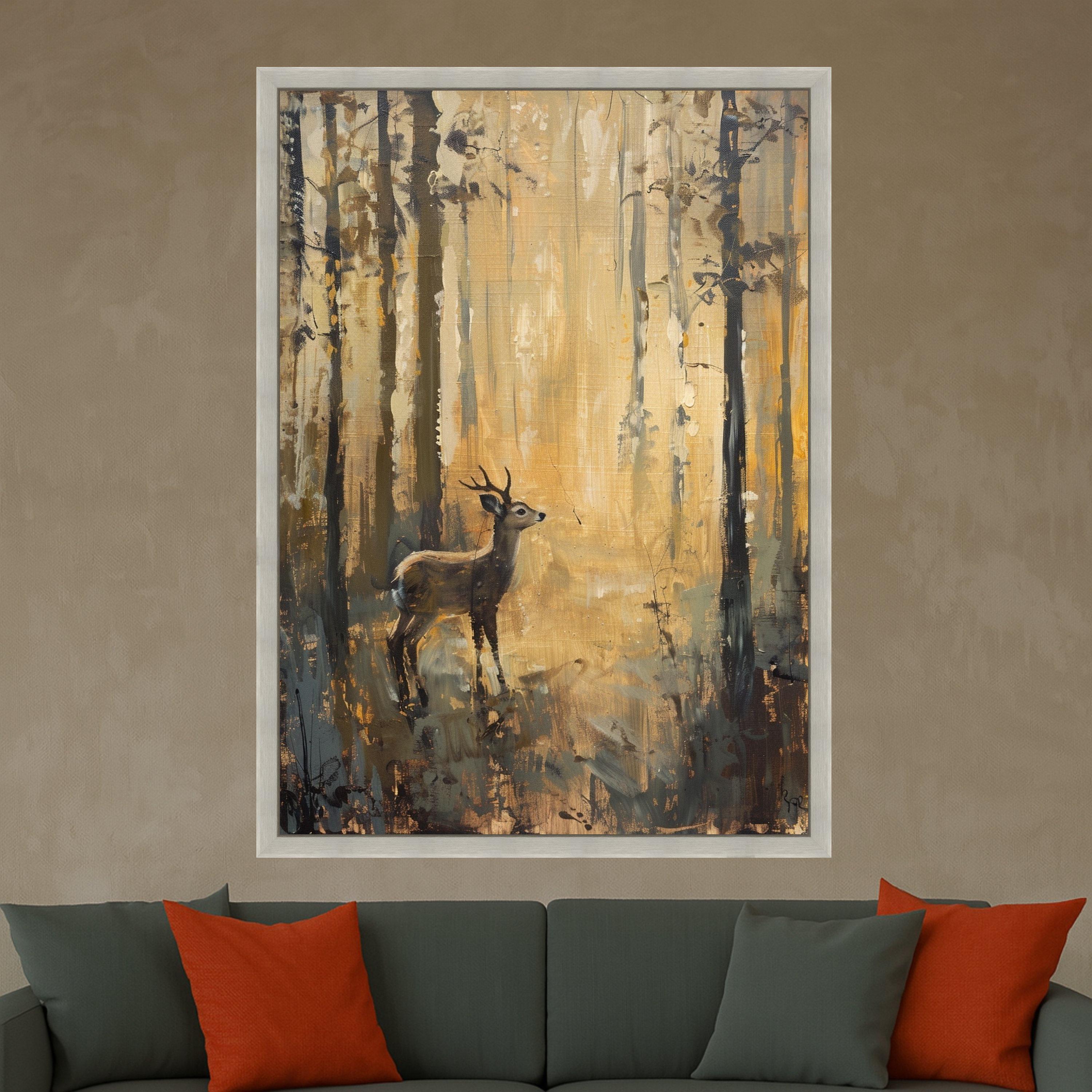 Majestic Deer Art Canvas Wall Art Print Autumn Forest Deer Art Canvas Print Rustic Woodland Wall Art Print Nature Decor
